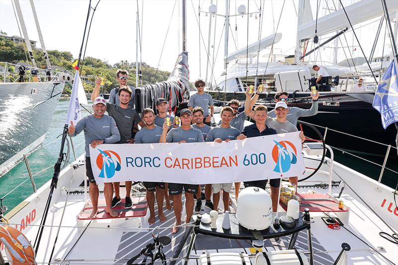 I Love Poland's crew pose after competing the first event in the IMA Caribbean Maxi Challenge photo copyright RORC / Arthur Daniel taken at Royal Ocean Racing Club and featuring the Volvo 70 class