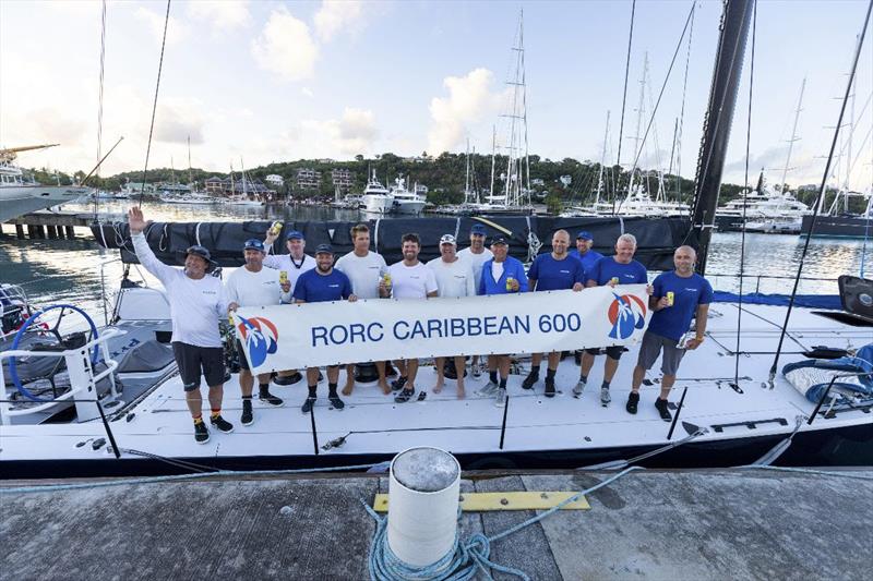 The Pyewacket 70 crew scored the line and IRC overall honours in this year's RORC Caribbean 600 photo copyright Arthur Daniel / RORC taken at Royal Ocean Racing Club and featuring the Volvo 70 class