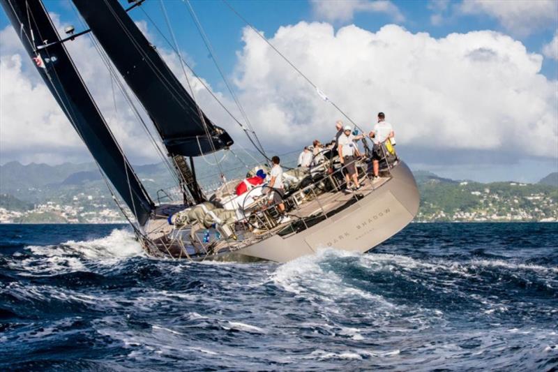 Wally 100 Dark Shadow (FRA) approaching the finish line outside Camper & Nicholsons Port Louis Marina, Grenada photo copyright RORC / Arthur Daniel taken at Royal Ocean Racing Club and featuring the Wally class