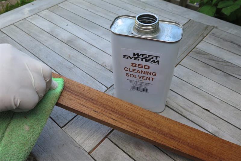 With teak you need to remove as much of the surface oil as possible - photo © Wessex Resins & Adhesives