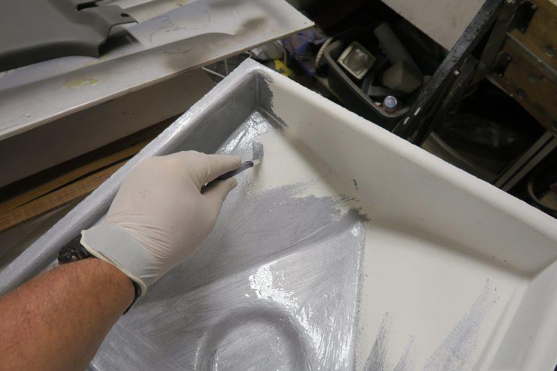 Moulding an oil drip tray with epoxy resin - step 15 - photo © Wessex Resins & Adhesives