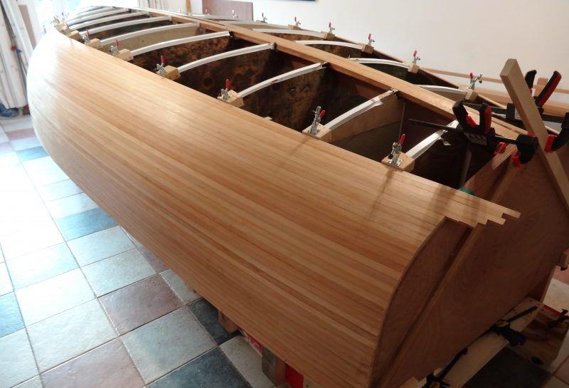 Building a Stornoway 16 wooden dinghy using West System epoxy resin - photo © Steve Goodchild